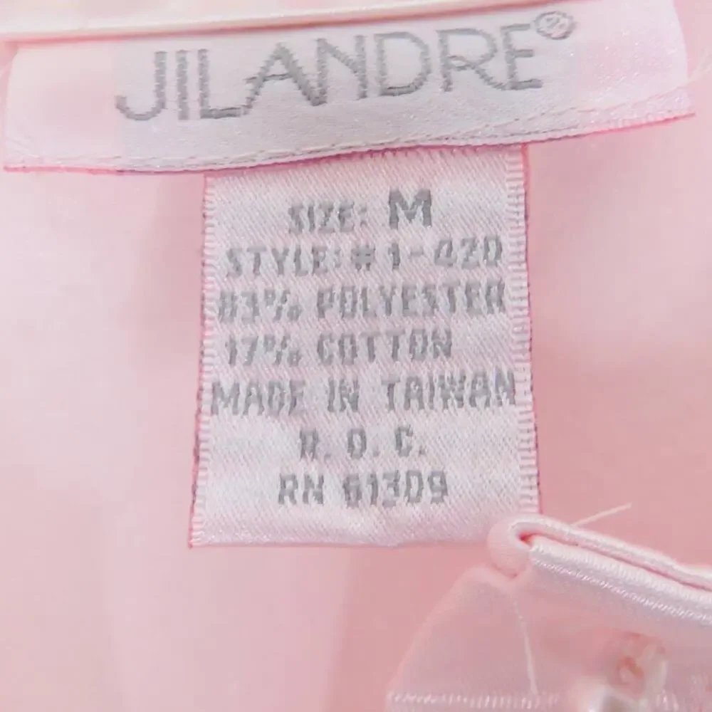 Jilandre 1980s Vintage Pink SatinNightgown Lingerie Medium NWT Deadstock - Picture 4 of 5